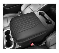 SENSHINE 1.2in Thickness Center Console Cover Armrest Cover for Chevy Silverado/GMC Sierra Accessories 2019-2023 2024 2025 Console Lid Arm Rest Box Leather Protector Pad Bucket Seat (Black Stitches)