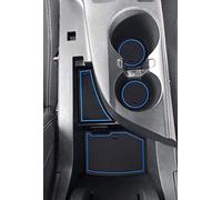 SENSHINE Accessories for Chevy Camaro 2016-2021 Interior Non-Slip Anti Dust Cup Holder Inserts, Center Console Liner Mats, Door Pocket Liners 9-pc Set (Blue Trim)
