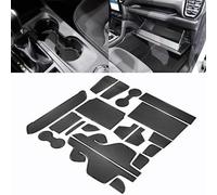 SENSHINE Cup Holder Insert for Ford Ranger Accessories 2024 Center Console Liner Door Pocket Non-Slip Anti Dust Mats Pad Premium Interior 19Pcs Set (Black Trim)