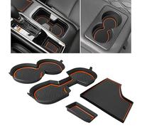 SENSHINE Cup Holder Inserts Coaster for Nissan Sentra Accessories 2025 2024 2023 2020-2022 3D Silicone Cup Holder Coaster Center Console Liners Non-Slip Mats Pad 4pcs Set (Orange Trim)
