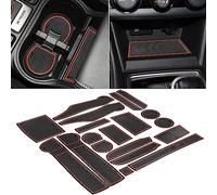 SENSHINE Customized Liners for Subaru Forester Accessories 2019 2020 2021 2022 2023 2024 Cup Holder Insert Liner Center Console Box Mats Inserts Mats 19-PC Set (Orange Trim)