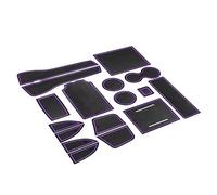 SENSHINE for Honda Civic Accessories 2022 2023 2024 2025 2026 11th Gen Sedan Cup Holder Insert Center Console Liner Door Slot Mats Pad Coaster Trim Premium Rubber Custom Interior 17PC Set(Purple Trim)