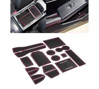 SENSHINE for Honda Civic Accessories 2022 2023 2024 2025 Non-Slip Anti Dust Cup Holder Insert Center Console Shifter Liner Trim Door Packet Mats Premium Custom Interior 17PC Set (Pink Trim)
