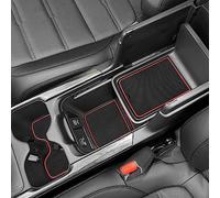 SENSHINE for Honda CR-V CRV Accessories 2020 2021 Cup Holder Insert Center Console Liner Trim Door Packet Mats Non-Slip Anti Dust Premium Custom Interior 20PC Set (Red Trim)