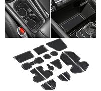 SENSHINE for Jeep Compass Accessories 2022 Non-Slip Anti Dust Cup Holder Insert Center Console Liner Door Packet Mats Premium Custom Interior 16PC Set (Gray Trim)