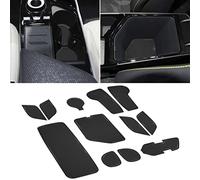 SENSHINE for Kia EV6 Accessories 2022 Non-Slip Anti Dust Cup Holder Insert Center Console Shifter Liner Trim Door Packet Mats Premium Custom Interior 12-PC Set (Black Trim)