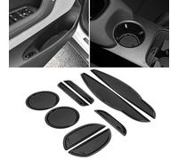 SENSHINE for Polestar 2 Accessories 2021-2023 2024 Cup Holder Insert Liners Non-Slip Anti Dust Center Console Shifter Cover Pads Trim Door Pocket Slot Mats Custom Interior 9Pcs Set (Black Trim)