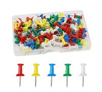 Senshuomy 100PCS Multicolor Heavy Duty Push Pins - Rust-Resistant Thumb Tacks for Bulletin Cork Board, Map & Notice Board with Storage Box | Office Classroom Organization Supplies