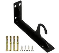 Senshuomy 2 Pack 28cm Heavy Duty Shelves Brackets with Hook - 40kg Load Capacity, Solid Cold Rolled Steel, Floating Shelf Support Bracket with Mounting Hardware (Black)