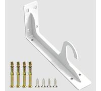 Senshuomy 2 Pack 28cm Heavy Duty Shelves Brackets with Hook - 40kg Load Capacity, Solid Cold Rolled Steel, Floating Shelf Support Bracket with Mounting Hardware (White)