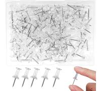 Senshuomy 200PCS Clear Heavy Duty Push Pins - Rust-Resistant Thumb Tacks for Bulletin Cork Board, Map & Notice Board with Storage Box | Office Classroom Organization Supplies