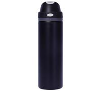 Senshuomy 24oz Insulated Water Bottle, Stainless Steel, 2-in-1 Convertible Lid with Straw, Leakproof, 24H Cold 12H Hot, BPA-Free, 720ml (Black)