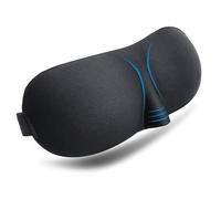 Senshuomy 3D Deep Orbit Invisible Alar Sleep Mask - Ultra Lightweight, Comfortable with Adjustable Strap, Ideal for Travel, Nap & Shift Work, Includes Noise-Canceling Earplugs(Black/1pcs)