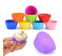 Senshuomy 7cm Silicone Cupcake Cases Muffin Cases Reusable Cake Molds Non-Stick for Baking Bread Muffin Ice Creams Jelly(27 Pack)
