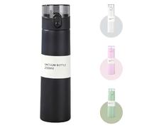 Senshuomy 8.8oz Mini Water Bottle,Small Flasks,Stainless Steel Insulated Water Bottles,Leakproof Drinks Bottle with Carry Handle for Hot&Cold Drinks,Coffe,Juice(Black)