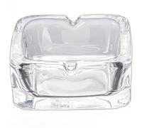Senshuomy Glass Ashtray, Square Lead-Free Thickened Ash Tray for Cigarettes & Cigars, Indoor/Outdoor Ashtray for Home, Office, Bar & Garden (Clear)