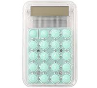 Senshuomy Mini Calculators,Pocket Calculator,Compact Silicone-Key Calculator-Quiet Operation,Transparent Design with Replaceable Battery-Ideal for Office,School,Home(Green)