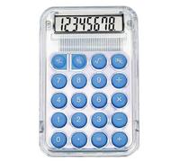 Senshuomy Mini Calculators,Pocket Calculator,Compact Silicone-Key Calculator-Quiet Operation,Transparent Design with Replaceable Battery-Ideal for Office,School,Home(Blue)