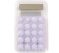 Senshuomy Mini Calculators,Pocket Calculator,Compact Silicone-Key Calculator-Quiet Operation,Transparent Design with Replaceable Battery-Ideal for Office,School,Home(Purple)