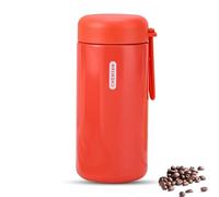 Senshuomy Mini Water Bottle,Small Thermos Flasks,Stainless Steel Insulated Water Bottles,Leakproof Drinks Bottle with Carry Handle for Hot&Cold Drinks,Coffe,Juice(300ml/Red)