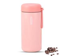 Senshuomy Mini Water Bottle,Small Thermos Flasks,Stainless Steel Insulated Water Bottles,Leakproof Drinks Bottle with Carry Handle for Hot&Cold Drinks,Coffe,Juice(300ml/Pink)