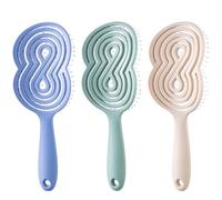 Senshuomy Pack of 3 Detangle Hair Brush for Women,Curved Vent Brush & Hair Detangler, Easy Detangling Vented Hairs Styling Comb Salon for Long Thick Curly Straight Dry Wet Hair (Blue&Green&White)