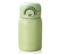 Senshuomy Small Water Bottle 220ml,Mini Lightweight Flask for Hot and Cold Drinks,One-Hand Open,Leak-Proof Lid,Secure Lock,Dishwasher Safe,Portable for Coffee,Milk,Juice (Green)