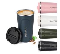 Senshuomy Travel Coffee Mug Spill-Proof,Insulated Coffee Mug to Go,Coffee Tumbler,Reusable Coffee Cups with a Sealed Lid,Thermos Cup to Keep Hot/Ice Coffee,Tea and Beer(Blue/380ML)