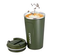 Senshuomy Travel Coffee Mug Spill-Proof,Insulated Coffee Mug to Go,Coffee Tumbler,Reusable Coffee Cups with a Sealed Lid,Thermos Cup to Keep Hot/Ice Coffee,Tea and Beer(Green/380ML)
