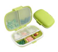 Senshuomy Weekly Pill Organizer 7 Day 4 Times a Day - 28 Compartments (3+1 Backup Slots) with Bold Day Labels,Easy-Open Design (8 Compartments/Green)