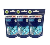 SensiDent 30ct Floss Sticks Sensitive, Mint, 3pk with Travel Case (Includes 30 Floss Picks & 3 Cases)
