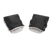 SENSILLO - Hand warmer for prams - Glove for prams - Hand muff made of water-repellent polyester and minky fabric, with press studs - Black