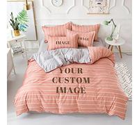 SENSING Personalised Photo Duvet Cover Set, Custom Bedding with Photo & Text, Soft Microfibre Polyester Quilt Cover Set, Zip Fastening, Machine Washable for Couples, Family & Pets