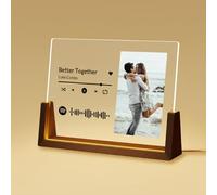 SENSING Personalised Spotify Plaque with Photo, Custom Acrylic Picture Frame with LED Light, Spotify Code Gift for Couples and Friends, Anniversary, Birthday and Christmas