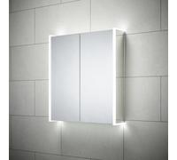 Sensio Ainsley Double Door Chrome Bathroom Mirror Cabinet with Lights & Bluetooth Speaker 664 x 700mm