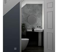 Sensio Aspect Black Circular Wall-Mounted Bathroom Illuminated Mirror (H)50Cm (W)50Cm