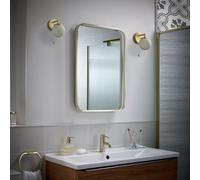 Sensio Aspect Brass Effect Rectangular Wall-Mounted Bathroom Illuminated Contemporary Illuminated Mirror (H)50Cm (W)39Cm