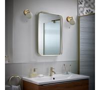 Sensio Aspect Brass Effect Rectangular Wall-Mounted Bathroom Illuminated Mirror (H)70Cm (W)50Cm