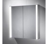 Sensio Aspen Silver Wall-Mounted Illuminated Mirrored Bathroom Cabinet (W)670mm (H)704mm