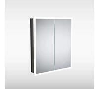 Sensio Eclipse Double Door Black Recessed Bathroom Mirror Cabinet with Lights Demister & Shaver Socket 600 x 700mm