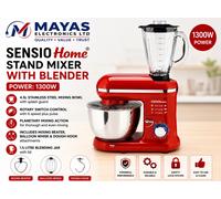 Sensio Home 2-in-1 Food Processor Blender & Stand Mixer - 1300W - RED