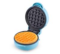 Sensio Home 550W Mini Waffle Maker Blue - Premium, Fast Heating Small Waffle Maker - Easy to Clean Non Stick Waffle Maker Plate, Cool-Touch Handle & Recipe Guide