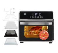 Sensio Home Gourmet Pro Clean Cook Air Fryer Oven - Dehydrator 1600W | 15L Capacity with Rotisserie Function and 14 Digital Preset Programs, Family Size Healthy Oil Free Cooking, Full Accessory Set