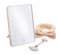 Sensio LED Mirror and Jade Facial Roller Gift Set