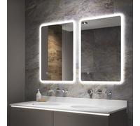 Sensio Libra Rectangular Wall-Mounted Bathroom Illuminated Colour-Changing Mirror (H)50Cm (W)39Cm