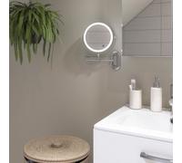Sensio Lily Chrome Effect Round Wall-Mounted Bathroom & Wc Illuminated Mirror (H)32Cm (W)20Cm