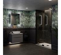 Sensio Luka Matt White Illuminated Mirrored Smart Bathroom Cabinet With Alexa (H)700mm (W)664mm