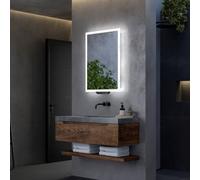 Sensio Luka White Rectangular Illuminated Smart Bathroom Mirror With Alexa (L)70Cm (W)50Cm