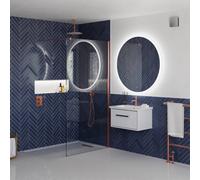 Sensio Silver Effect Circular Wall-Mounted Bathroom Illuminated Mirror (H)100Cm (W)100Cm