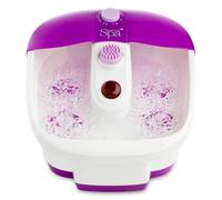 Sensio Spa Heated Foot Spa Massager with Bubbles - Luxury Removable Rollers - Foot Bath for Tired Feet, Warm Soak Pedicure Tub - Home Relaxation, Easy Controls, Purple, Non-Slip Base